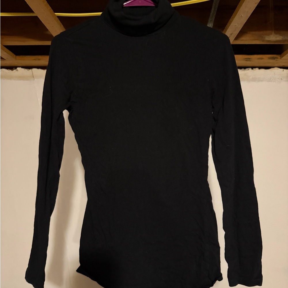 Black Turtleneck Women Top